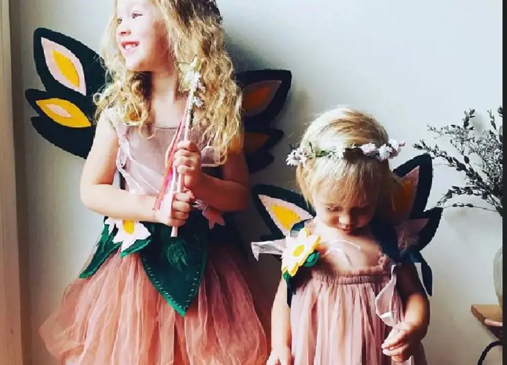 Aaron's two adorable daughters in a Halloween costumes