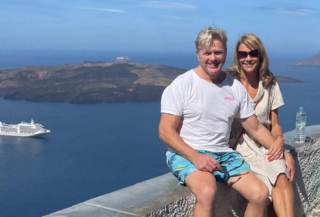 Dermott and Julie enjoying their vacation to Greece