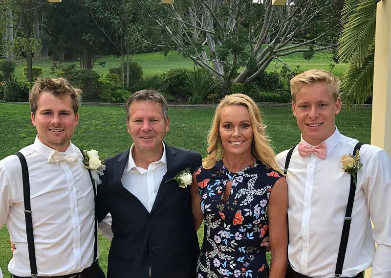 Isaac Heeney's family during his brothers marriage.