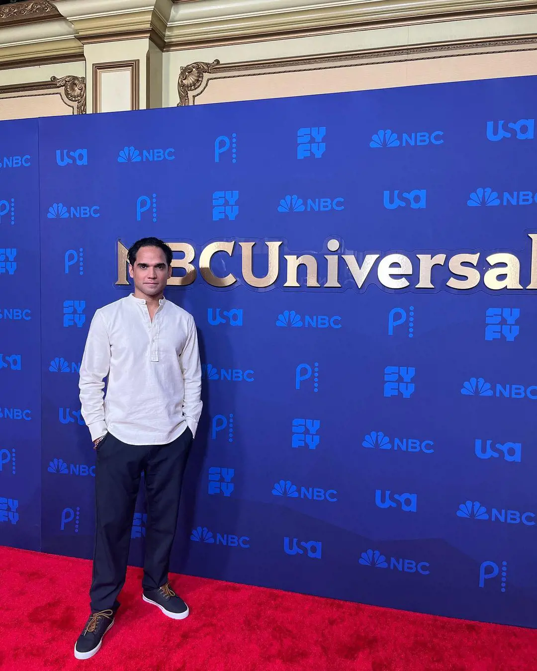 Reece at the nbc universal to promote The Ark