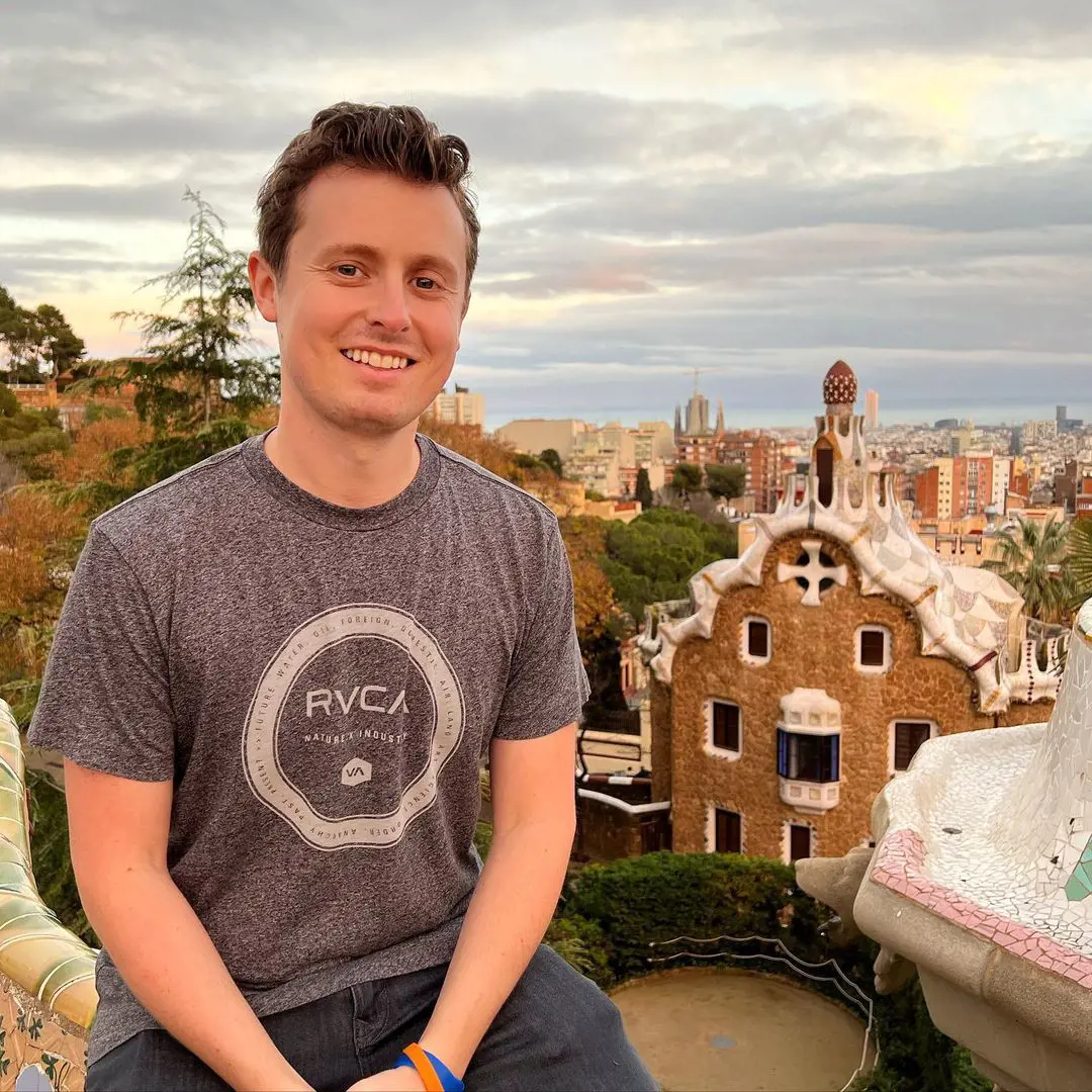 Adam enjoying his vacation in the heart of Barcelona
