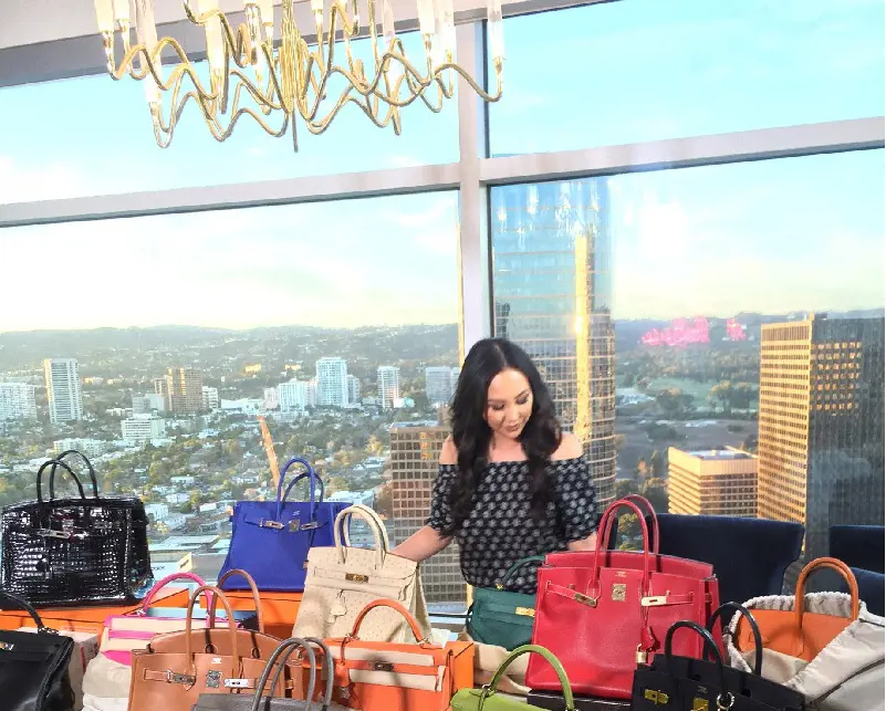 Dorothy Wang showing off her Hermès collection in Rich Kids of Beverly Hills.
