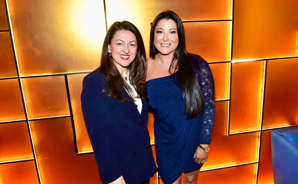 Nicola, Dave's wife (left) with Jo Hartley (right) who plays his wife in the movie.