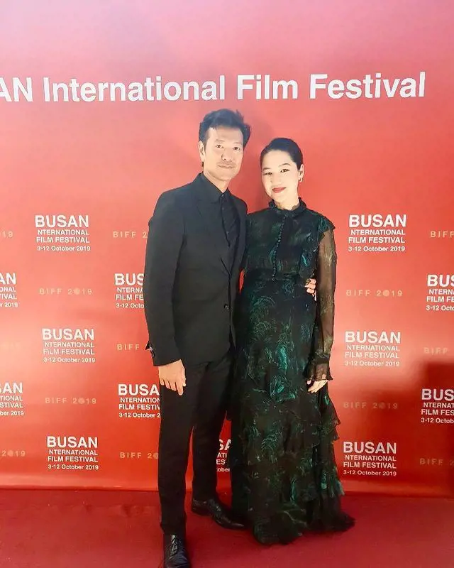 Louis and Jackie presenting Coming Home Again at Busan International Film Festival.